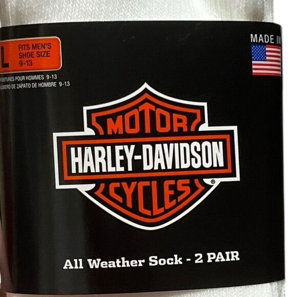 Harley-Davidson All Weather Varsity Letter Socks, 2 Pairs, Size L, NWT - Picture 5 of 7